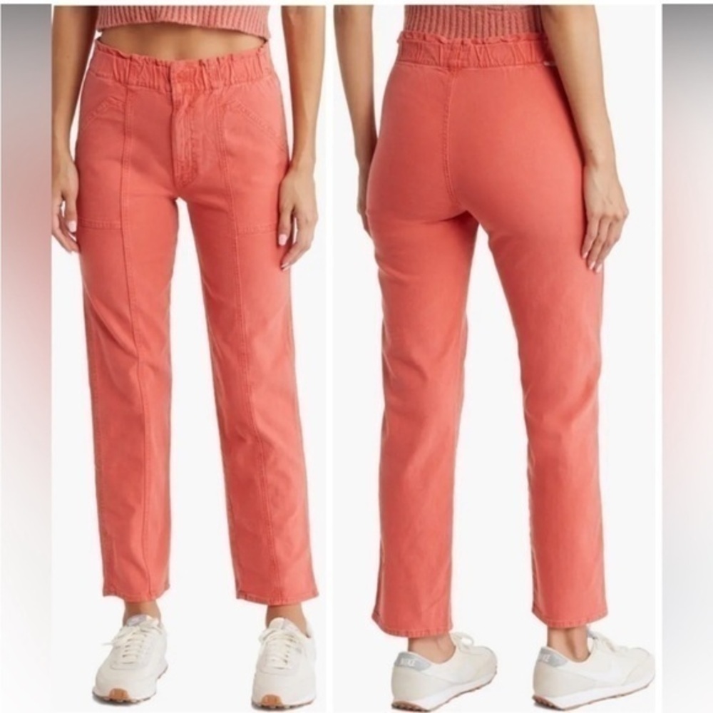 Mother Jeans The Springy Ankle in Hot Coral